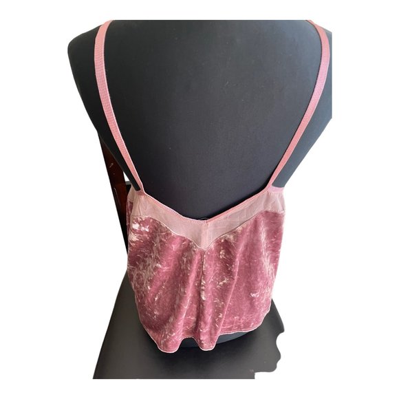 ZARA medium pink W/B collection Velvet Lace sleeveless top Made in Morocco - Picture 3 of 6